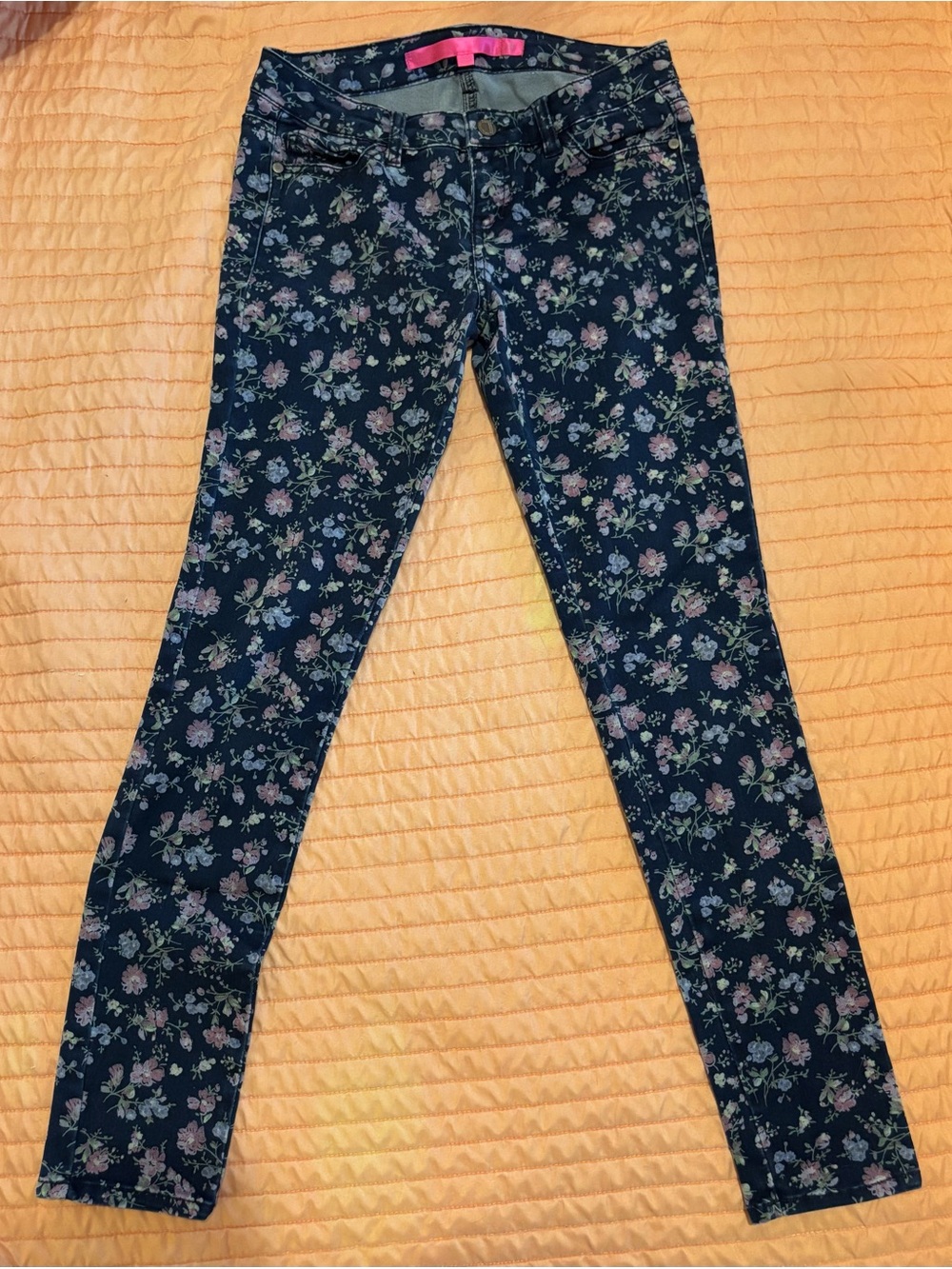 Women’s Floral Print Navy Skinny Jeans